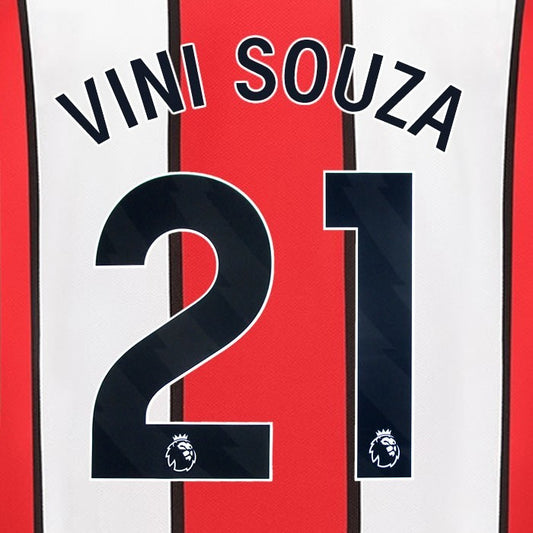 2023 2024 SHEFFIELD UNITED OFFICIAL VINI SOUZA 21 BLACK HOME PLAYER SIZE NAMESET