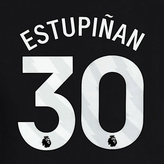 2023 2024 BRIGHTON ESTUPINAN 30 OFFICIAL WHITE AWAY PLAYER SIZE NAME SET