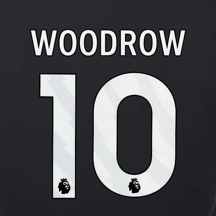 2023 2024 LUTON TOWN OFFICIAL WOODROW 10 WHITE 3RD PLAYER SIZE NAMESET