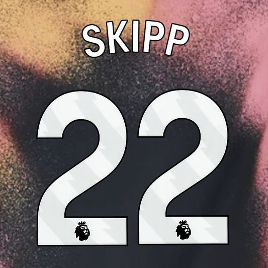 2024 2025 OFFICIAL LEICESTER CITY SKIPP 22 WHITE AWAY PLAYER SIZE NAME SET