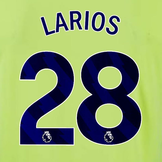 2024 2025 OFFICIAL SOUTHAMPTON LARIOS 28 BLUE AWAY PLAYER SIZE NAME SET