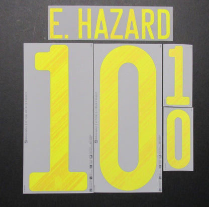 BELGIUM 2020 2021 OFFICIAL E. HAZARD 10 HOME YELLOW PLAYER SIZE NAMESET