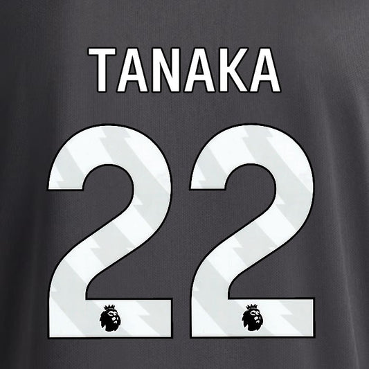 2025 2026 OFFICIAL LEEDS UNITED TANAKA 22 WHITE 3RD PLAYER SIZE NAMESET