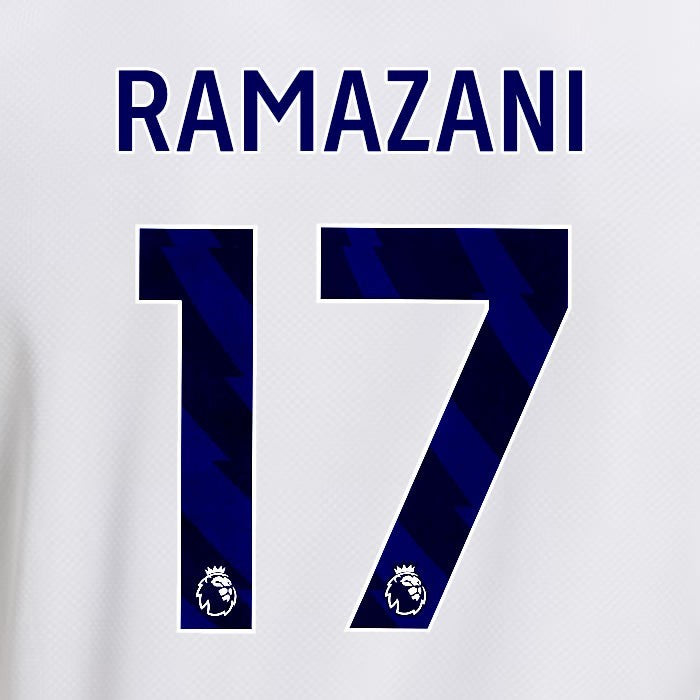 2025 2026 OFFICIAL LEEDS UNITED RAMAZANI 17 BLUE HOME PLAYER SIZE NAMESET