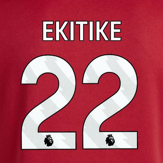 2025 2026 OFFICIAL LIVERPOOL EKITIKE 22 WHITE HOME PLAYER SIZE NAMESET