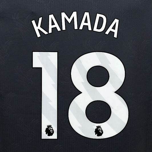 2024 2025 OFFICIAL CRYSTAL PALACE KAMADA 18 WHITE 3RD PLAYER SIZE NAMESET