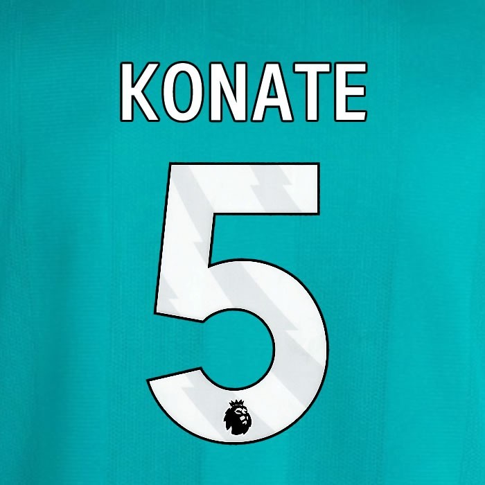 2025 2026 OFFICIAL LIVERPOOL KONATE 5 WHITE 3RD PLAYER SIZE NAMESET