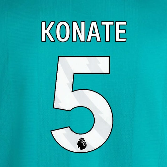 2025 2026 OFFICIAL LIVERPOOL KONATE 5 WHITE 3RD PLAYER SIZE NAMESET