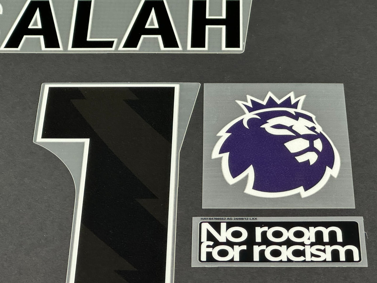 2023 2025 M. SALAH 11 OFFICIAL AVERY DENNISON BLACK PLAYER SIZE NAME + PATCHES