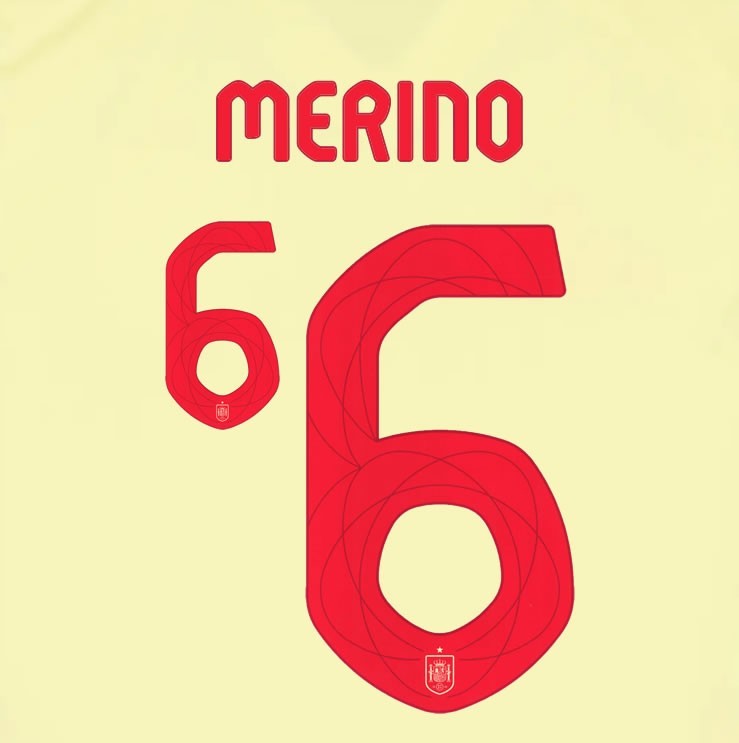 2024 2025 OFFICIAL SPAIN MERINO 6 AWAY PLAYER SIZE NAMESET