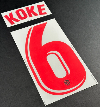 2019 2020 OFFICIAL ATLETICO MADRID KOKE 6 AWAY PLAYER SIZE NAMESET