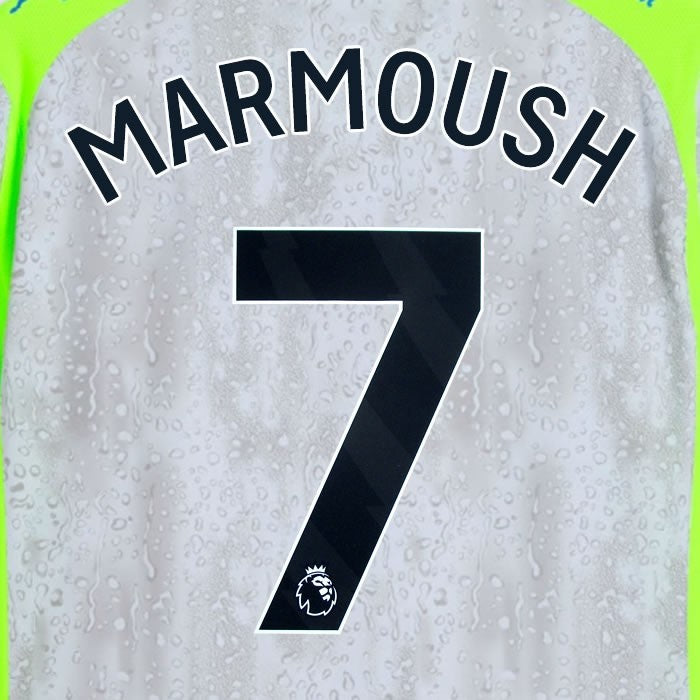 2025 2026 MANCHESTER CITY MARMOUSH 7 BLACK 3RDPLAYER SIZE NAME SET