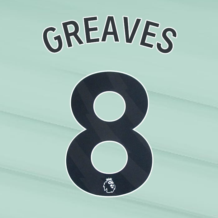 2023 2024 OFFICIAL CHELSEA GREAVES 8 BLACK 3RD PLAYER SIZE NAMESET
