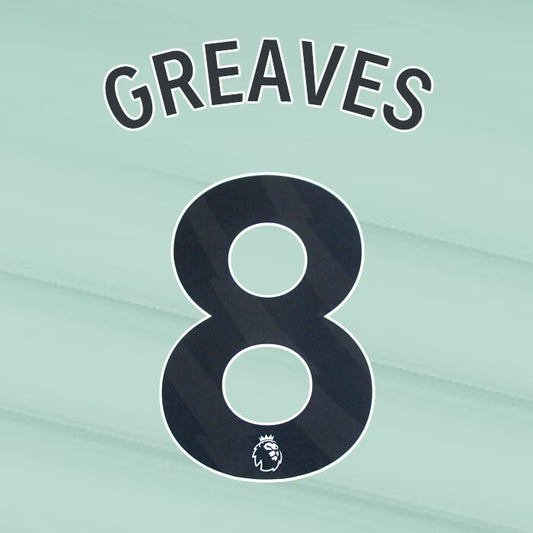 2023 2024 OFFICIAL CHELSEA GREAVES 8 BLACK 3RD PLAYER SIZE NAMESET