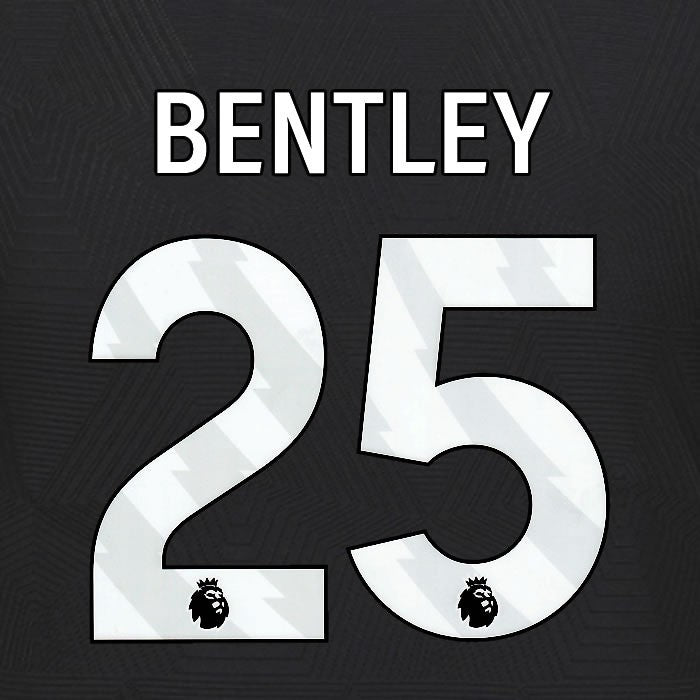 2024 2025 WOLVES AWAY WHITE BENTLEY 25 OFFICIAL PLAYER SIZE NAMESET