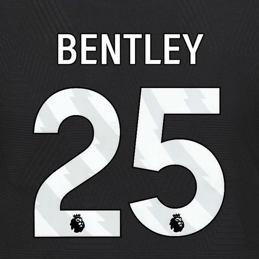 2024 2025 WOLVES AWAY WHITE BENTLEY 25 OFFICIAL PLAYER SIZE NAMESET