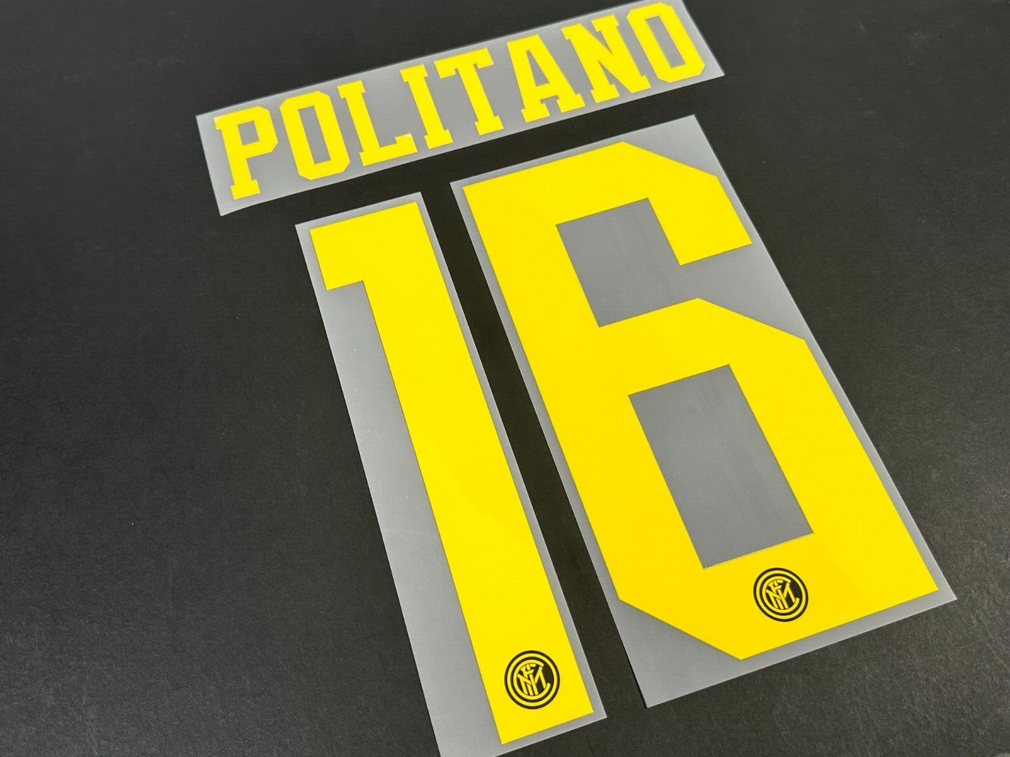 INTER MILAN THIRD 2019 - 2020 OFFICIAL POLITANO 16 PLAYER SIZE NAMESET