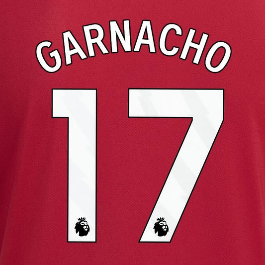 2023 2024 MANCHESTER UNITED GARNACHO 17 HOME WHITE PLAYER SIZE NAMESET