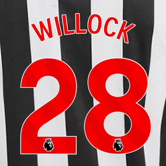 2023 2024 NEWCASTLE WILLOCK 28 OFFICIAL RED HOME PLAYER SIZE NAME SET