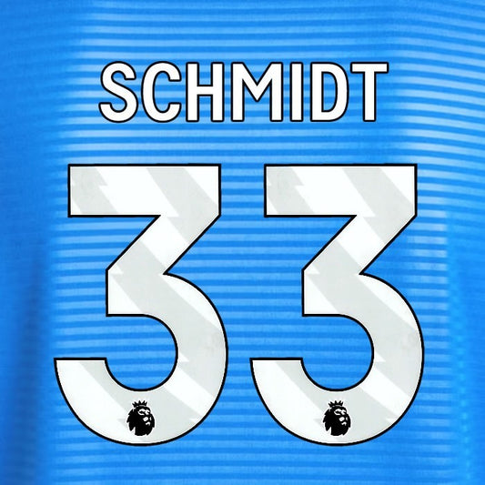 2025 2026 OFFICIAL LEEDS UNITED SCHMIDT 33 WHITE AWAY PLAYER SIZE NAMESET