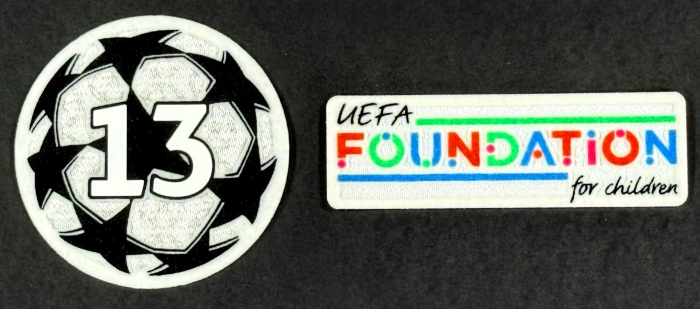 REAL MADRID 13 X  SLEEVE PATCH + PLAYER ISSUE UEFA FOUNDATION PATCH OFFICIAL