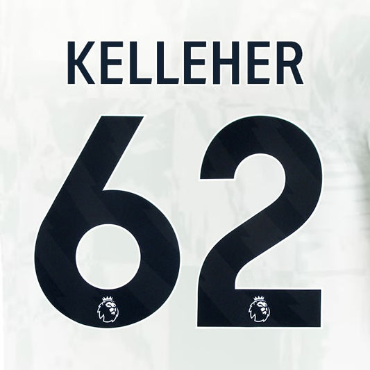2024 2025 OFFICIAL LIVERPOOL KELLEHER 62 BLACK 3RD PLAYER SIZE NAMESET