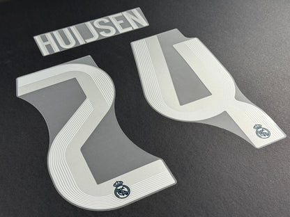 2025 2026 REAL MADRID HUIJSEN 24 OFFICIAL AWAY PLAYER SIZE NAMESET