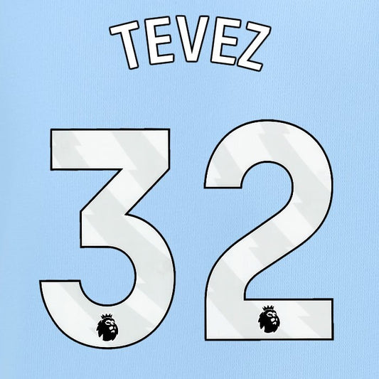 2024 2025 MANCHESTER CITY TEVEZ 32 WHITE HOME PLAYER SIZE NAME SET