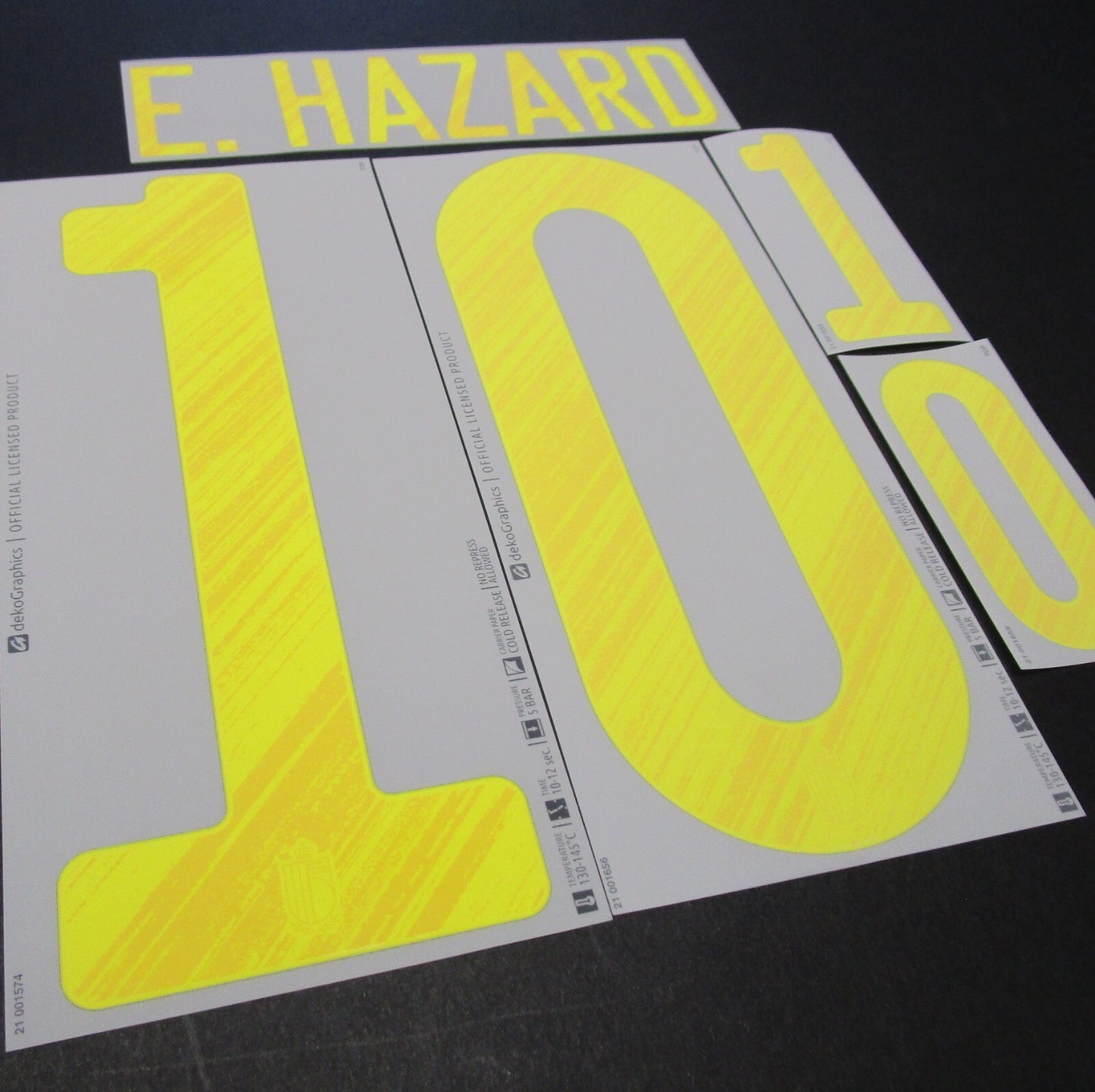BELGIUM 2020 2021 OFFICIAL E. HAZARD 10 HOME YELLOW PLAYER SIZE NAMESET