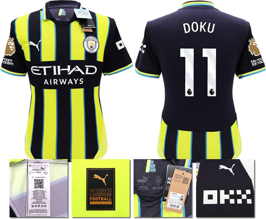 BNWT 24 25 MAN CITY PUMA AWAY DOKU 11 + PATCHES FOOTBALL SHIRT MEN'S XXL
