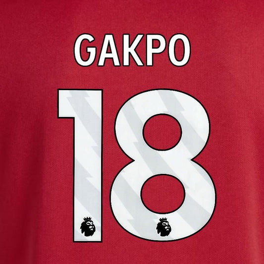 2025 2026 OFFICIAL LIVERPOOL GAKPO 18 WHITE HOME PLAYER SIZE NAMESET