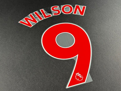 NEWCASTLE 2022-23 WILSON 9 OFFICIAL AVERY DENNISON RED PLAYER SIZE NAME SET