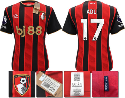 BNWT 2025 2026 UMBRO AFC BOURNEMOUTH HOME SHIRT ADLI 17 + PATCHES