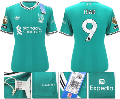 BNWT 2025 2026 LIVERPOOL ADIDAS 3RD SHIRT ISAK 9 + PATCHES MEN'S