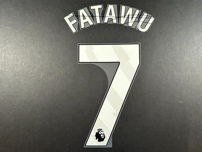 2024 2025 OFFICIAL LEICESTER CITY FATAWU 7 WHITE PLAYER SIZE NAME SET