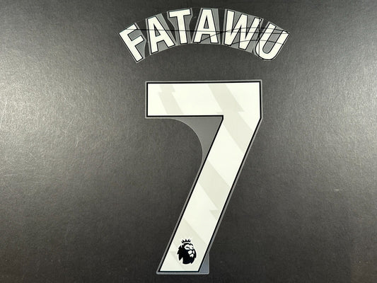 2024 2025 OFFICIAL LEICESTER CITY FATAWU 7 WHITE PLAYER SIZE NAME SET