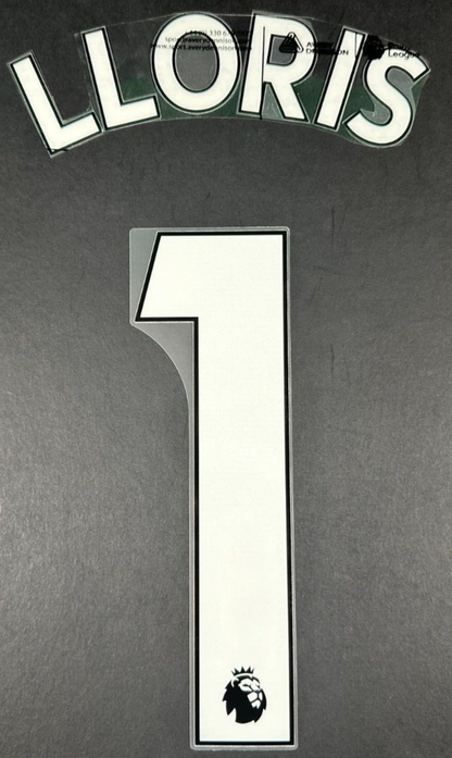 TOTTENHAM 2019-23 LLORIS 1 OFFICIAL AVERY DENNISON WHITE PLAYER SIZE NAME SET