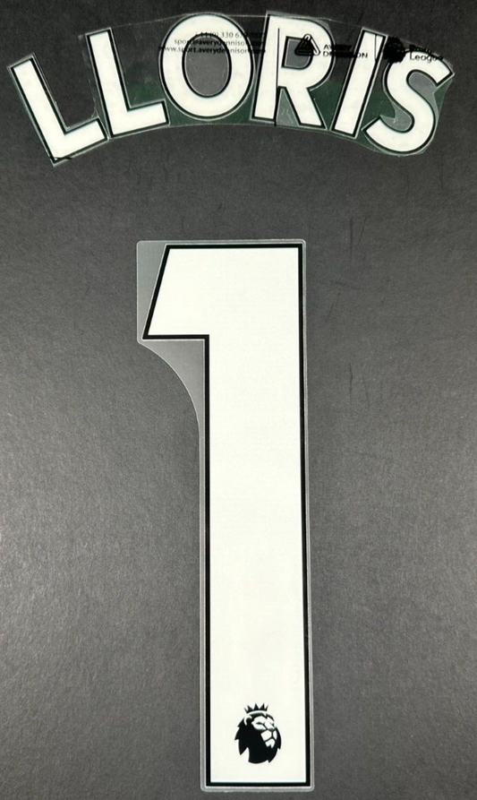 TOTTENHAM 2019-23 LLORIS 1 OFFICIAL AVERY DENNISON WHITE PLAYER SIZE NAME SET