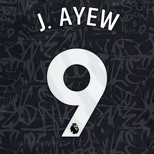 2023 2024 OFFICIAL CRYSTAL PALACE J. AYEW 9 WHITE 3RD PLAYER SIZE NAMESET