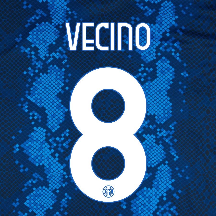 2021 2022 INTER MILAN OFFICIAL HOME VECINO 8 PLAYER SIZE NAMESET