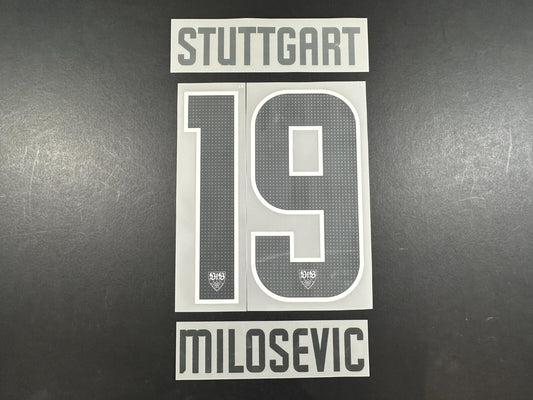 2024 2025 OFFICIAL STUTTGART MILOSEVIC 19 HOME PLAYER SIZE NAMESET
