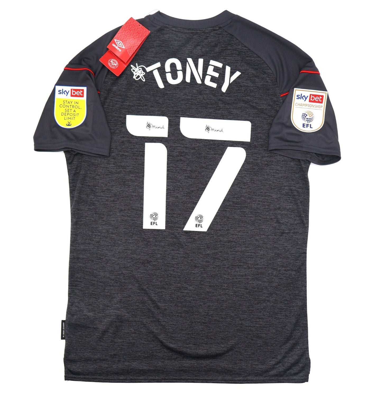 BNWT 2020 2021 UMBRO BRENTFORD AWAY SHIRT TONEY 17 + PATCHES MEN'S MEDIUM