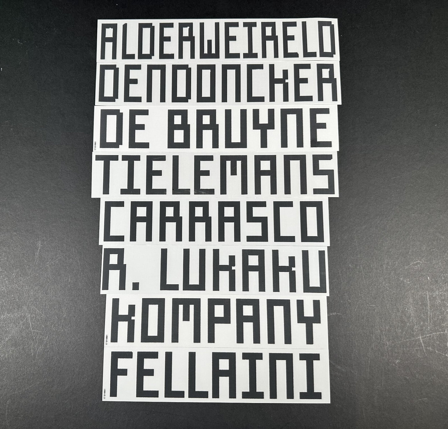 2018 2019 OFFICIAL DekoGraphics BELGIUM AWAY BLACK PLAYER SIZE NAME BLOCKS