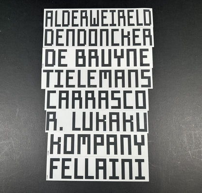 2018 2019 OFFICIAL DekoGraphics BELGIUM AWAY BLACK PLAYER SIZE NAME BLOCKS