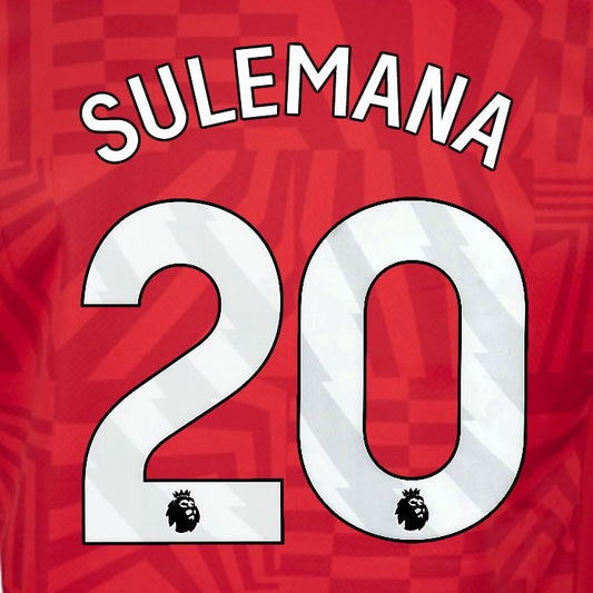 2024 2025 OFFICIAL SOUTHAMPTON SULEMANA 20 WHITE HOME PLAYER SIZE NAME SET