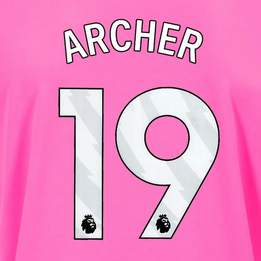 2024 2025 OFFICIAL SOUTHAMPTON ARCHER 19 WHITE 3RD PLAYER SIZE NAME SET