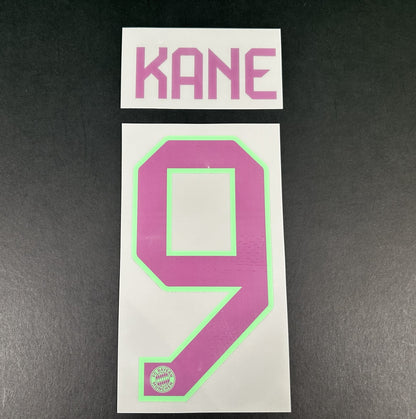2023 2024 OFFICIAL BAYERN MUNICH KANE 9 AWAY PURPLE PLAYER SIZE NAMESET