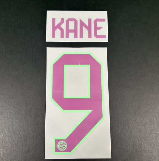 2023 2024 OFFICIAL BAYERN MUNICH KANE 9 AWAY PURPLE PLAYER SIZE NAMESET