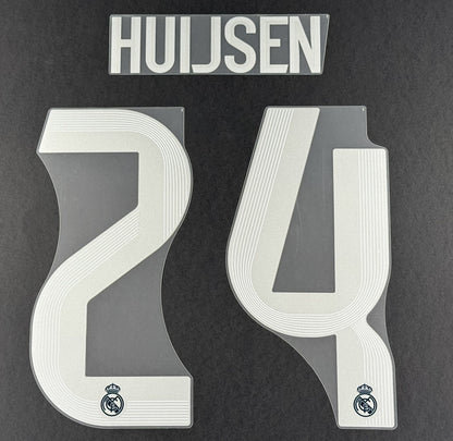 2025 2026 REAL MADRID HUIJSEN 24 OFFICIAL AWAY PLAYER SIZE NAMESET