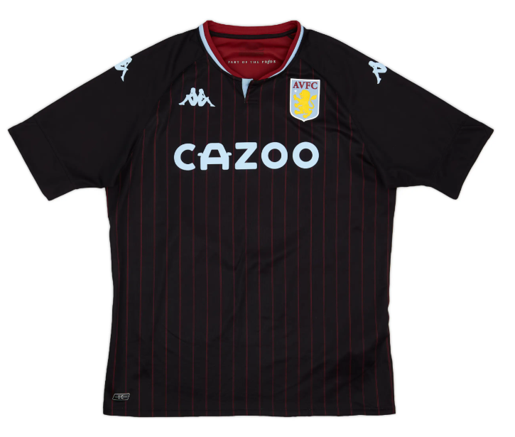 BNWT 2020 2021 ASTON VILLA AWAY KAPPA FOOTBALL SHIRT GREALISH 10 KIDS 7-8 YEARS